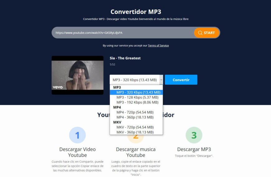 ConvertiMP3: Descargador de vídeo online y conversor de vídeo en formato MP4, MP3